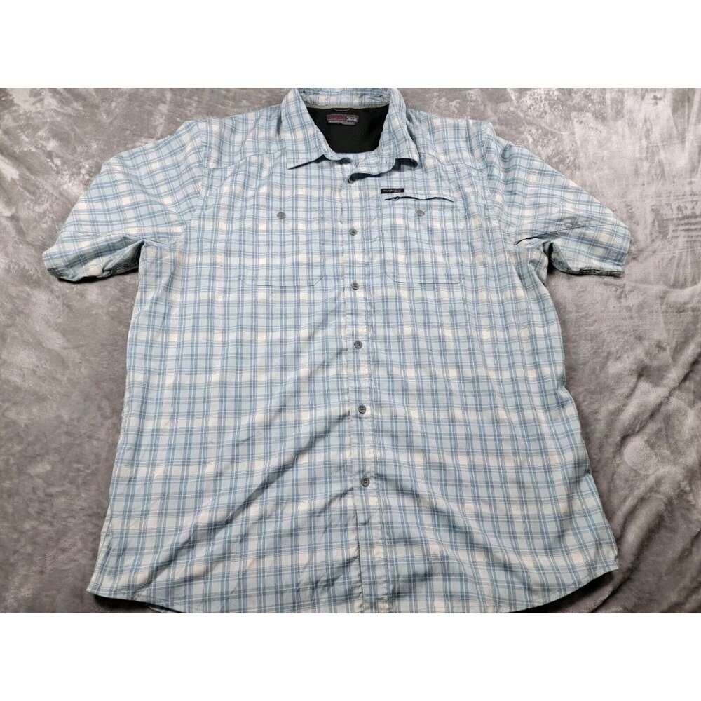 Wrangler outdoor series button shirt plaid short sleeve casual fish golf xl Men
